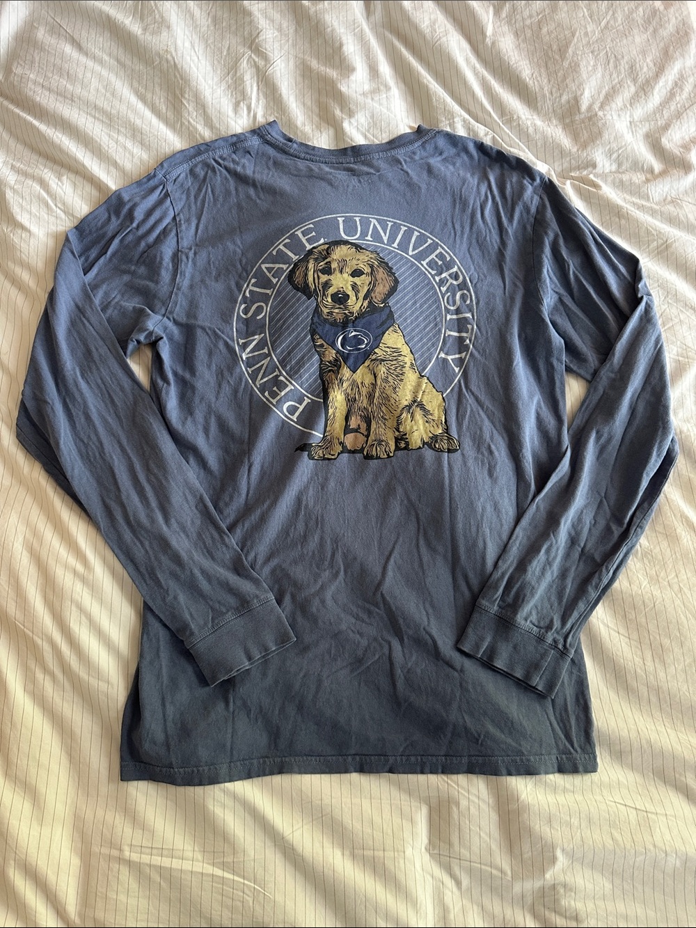 Penn State Blue Long-Sleeve Dog Graphic Tee - M